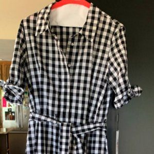 Calvin Kelin Gingham Midi Dress